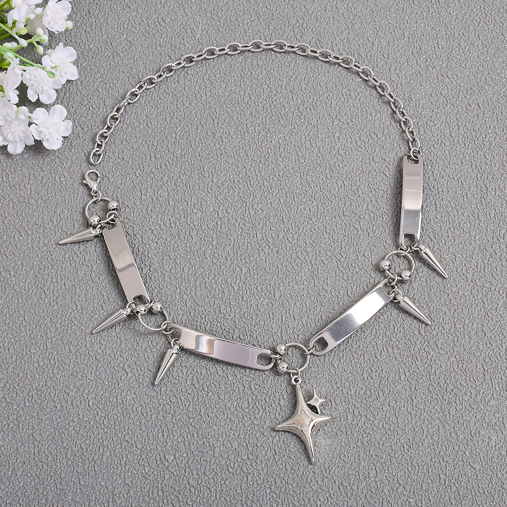 Men Accessories In Silver - Ожерелье-чокер в стиле панк с серебряным