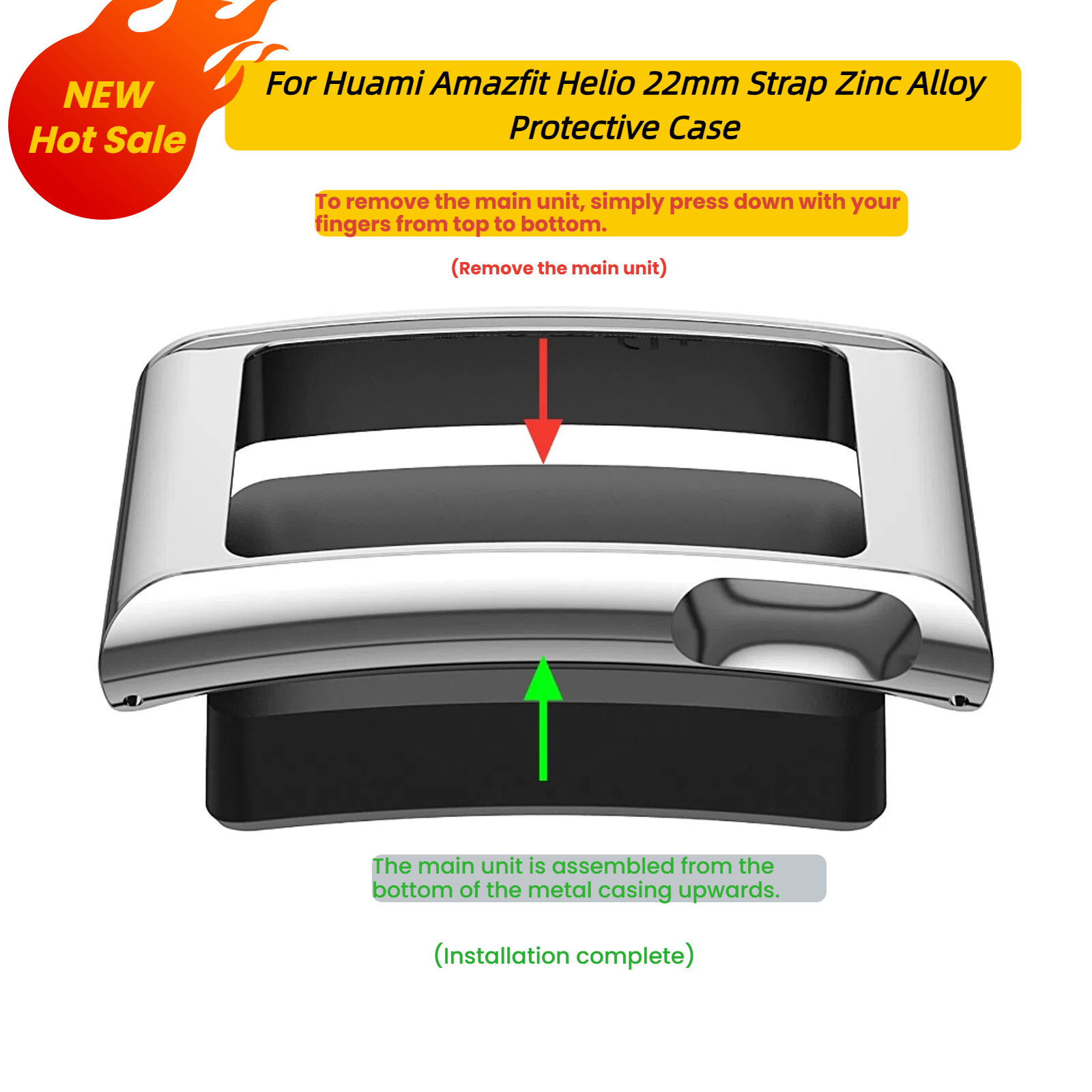 Men Accessories All - Чехол для Huami Amazfit Helio, металлический
