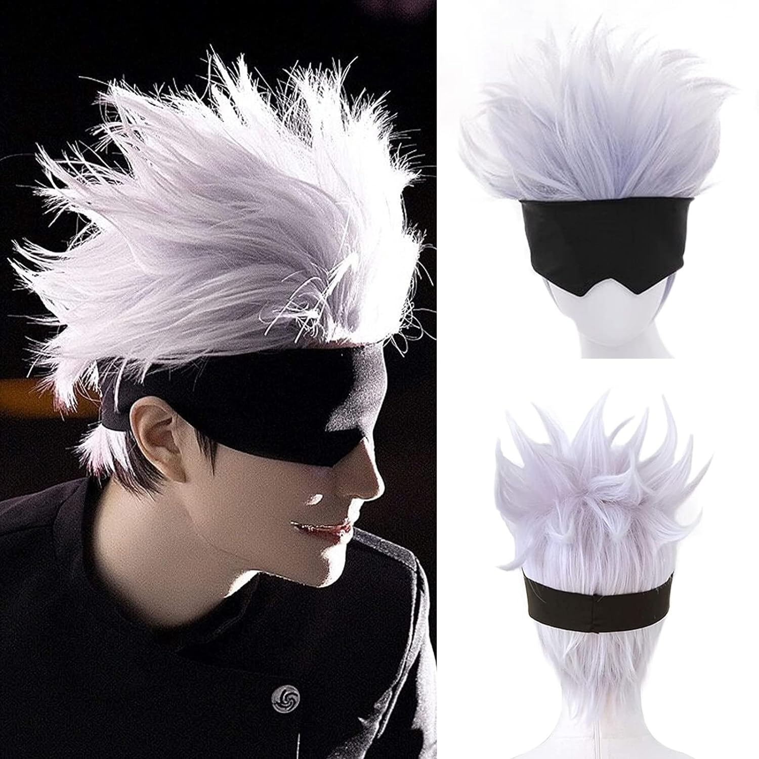 Парик для косплея для мужчин и – обзор и цена Men Accessories In Silver